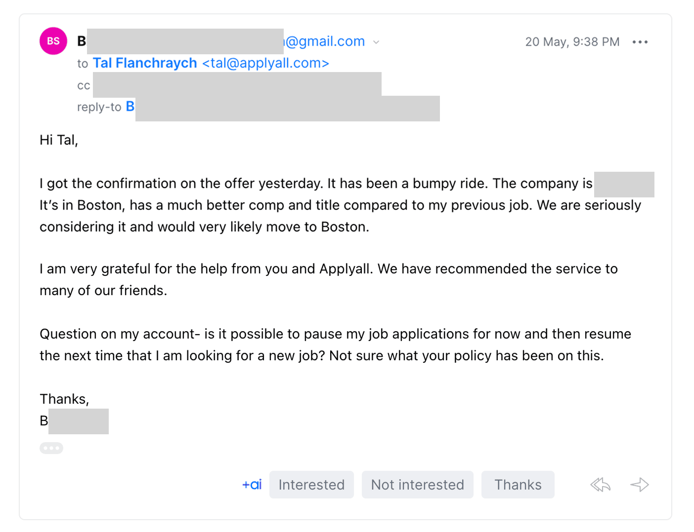 Customer screenshot